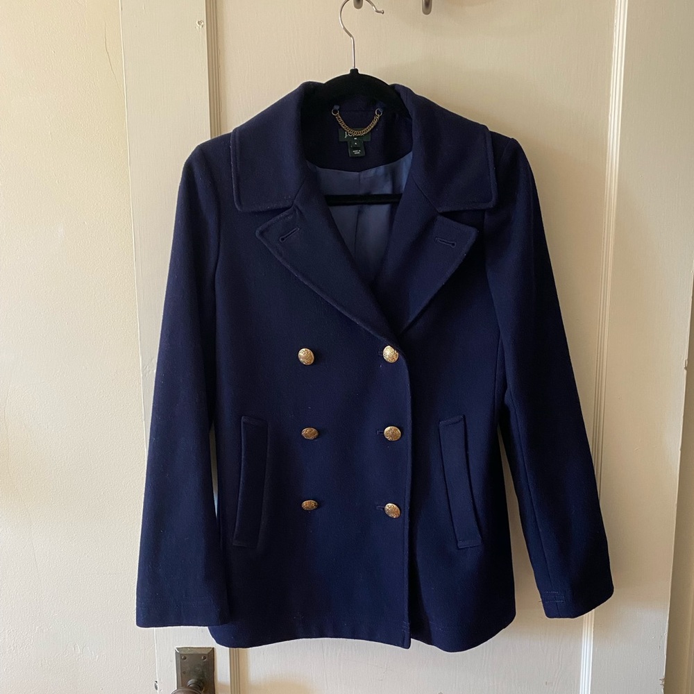 Jcrew Wool Peacoat Navy